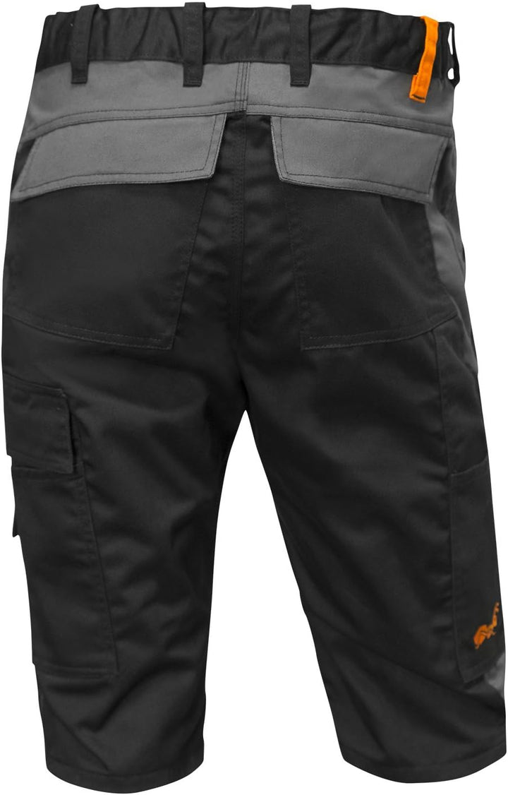 strongAnt Shorts Stretch Berlin Pro Herren Sommer Arbeitshose kurz Cargo Outdoor Grau-Shwarz-Weiss 4