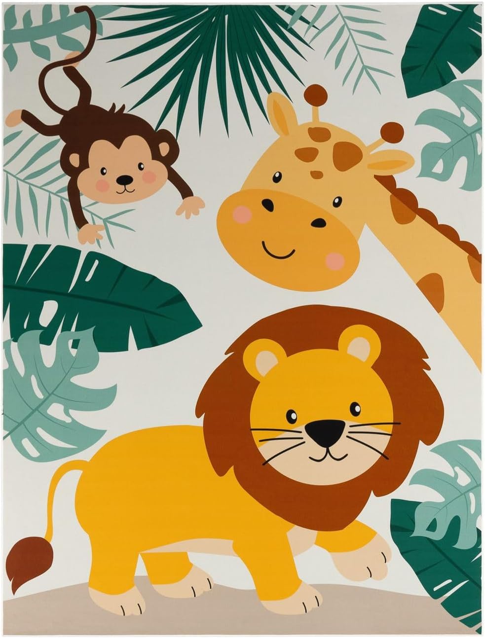 TT Home Kinderteppich Babyzimmer Teppich Kinderzimmer rutschfest Tiere Weltkarte Autos, Farbe:Grün B