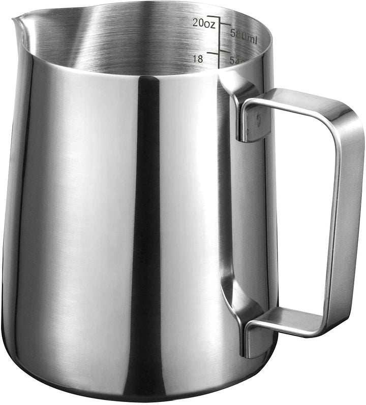 Milchkännchen 600ml 20oz Espresso Milchaufschäumkrüge 304 Edelstahl Barista Tasse für die Zubereitun