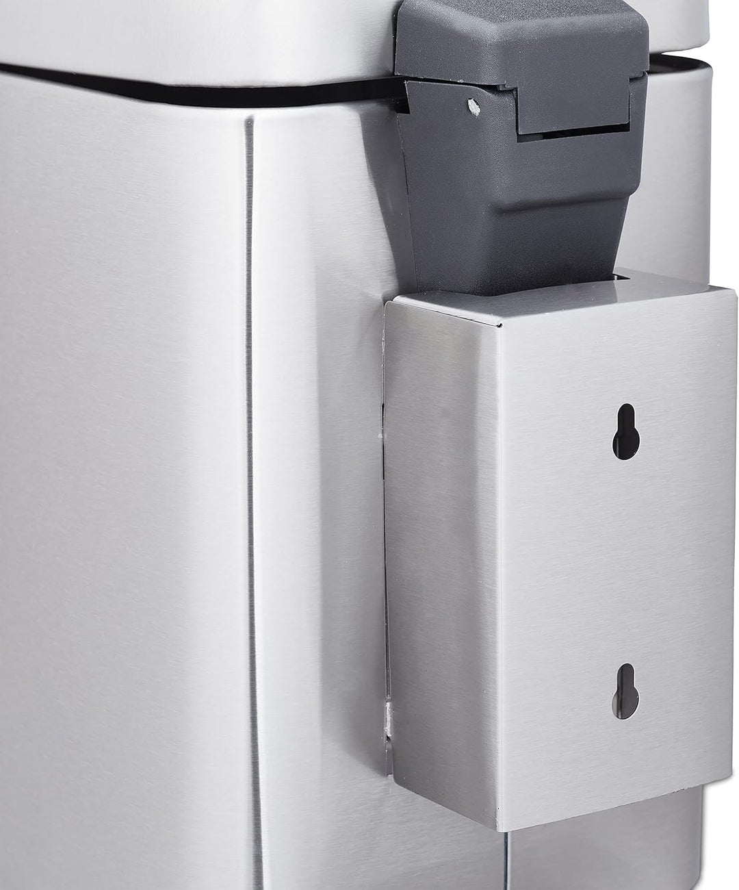 Relaxdays Kosmetikeimer Wandmontage, 3 Liter, Badabfalleimer eckig, mit Absenkautomatik, HBT: 24,5 x
