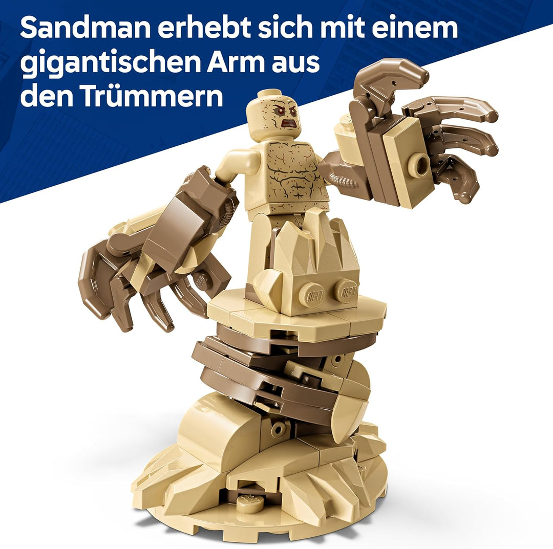 LEGO | Marvel Grosser Showdown: Spider-Man vs. Sandman - Spiderman Spielzeug mit 3 Minifiguren - Spi