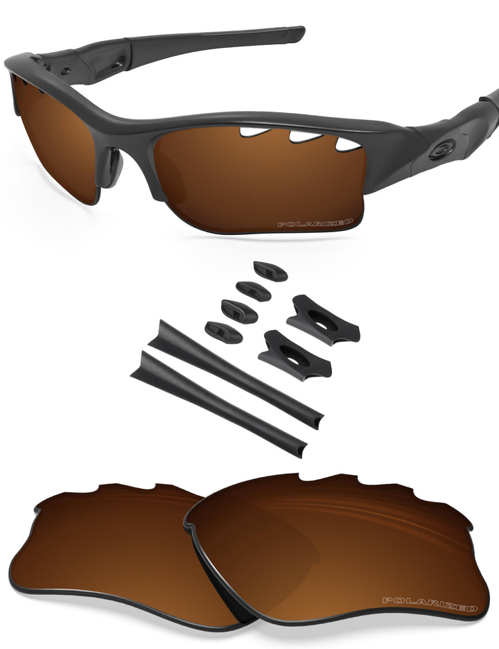 BlazerBuck Anti-salz Polarisierte Ersatzgläser für Oakley Flak Jacket XLJ Entlüftet Bernstein Polari