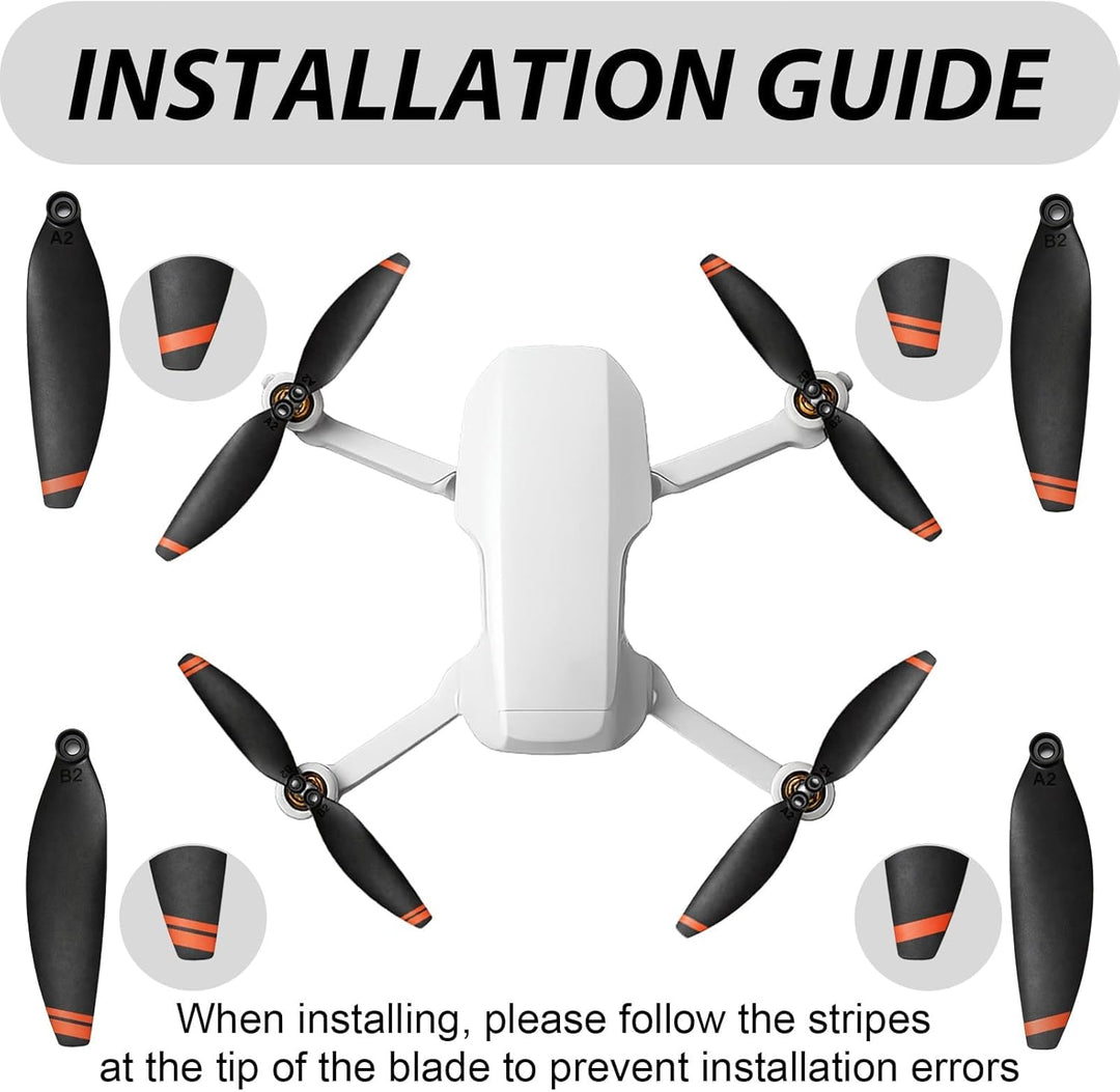 24 Pcs Propeller für DJI Mini 4K, Mini 2 SE/ 2/ SE Ersatzpropeller Set 4726FM Geräuscharm Luftschrau