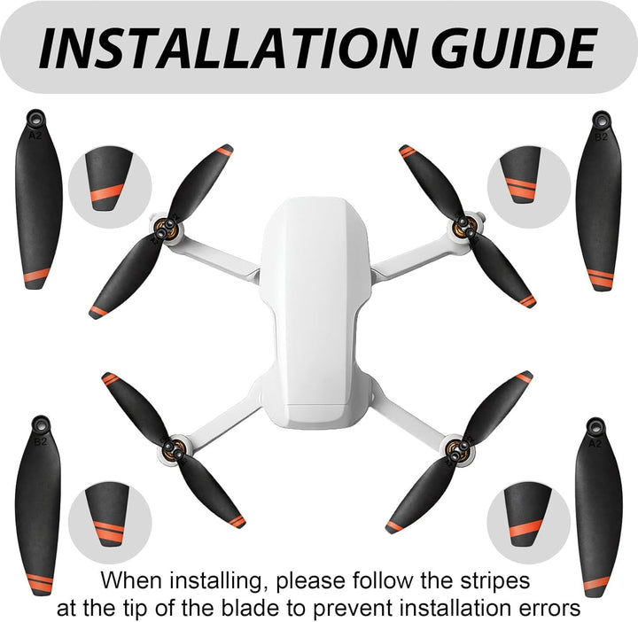 24 Pcs Propeller für DJI Mini 4K, Mini 2 SE/ 2/ SE Ersatzpropeller Set 4726FM Geräuscharm Luftschrau
