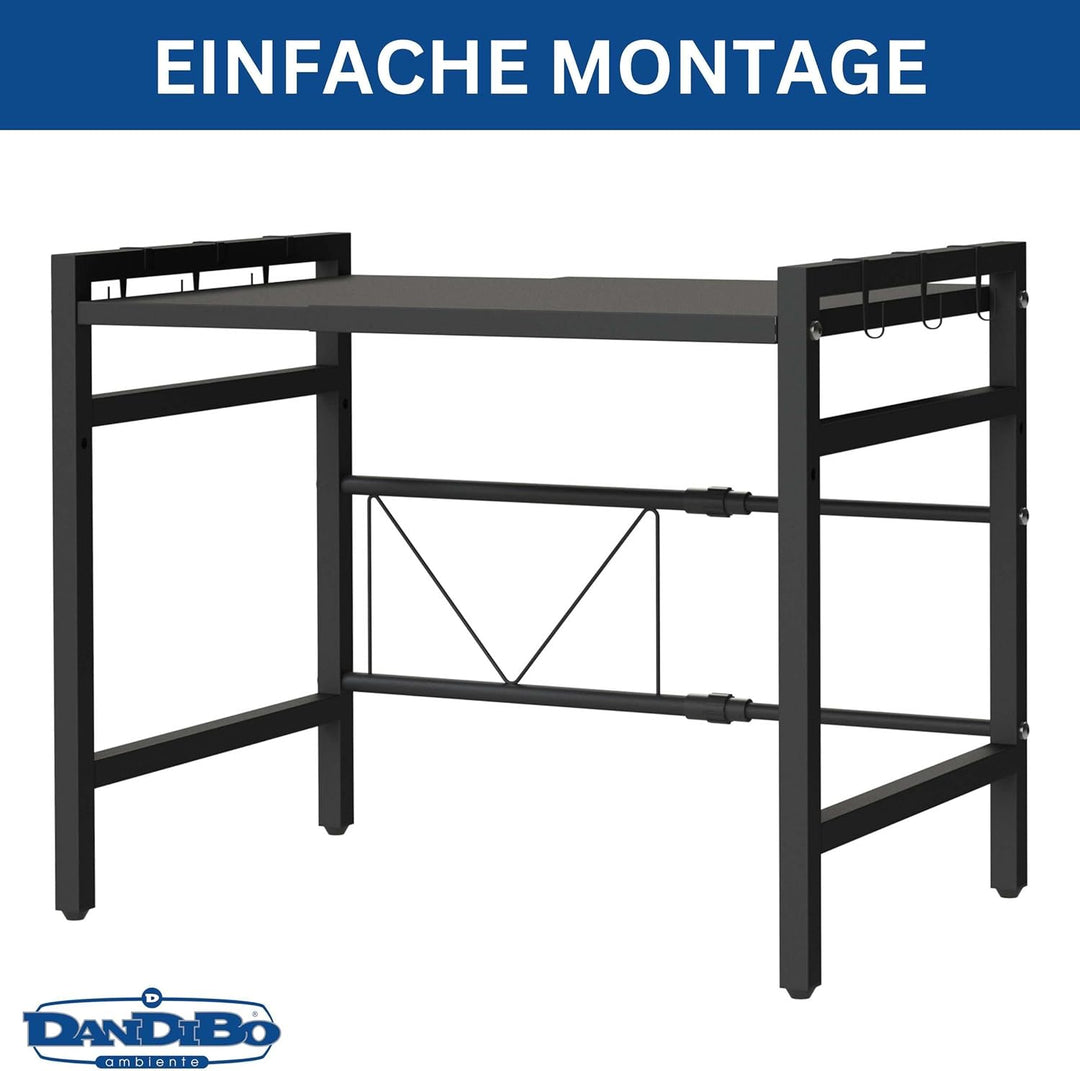 DanDiBo Verstellbares Mikrowellenregal 2 Stufig 40-64 cm Mikrowellen Regal 96613 Stehend Mikrowellen