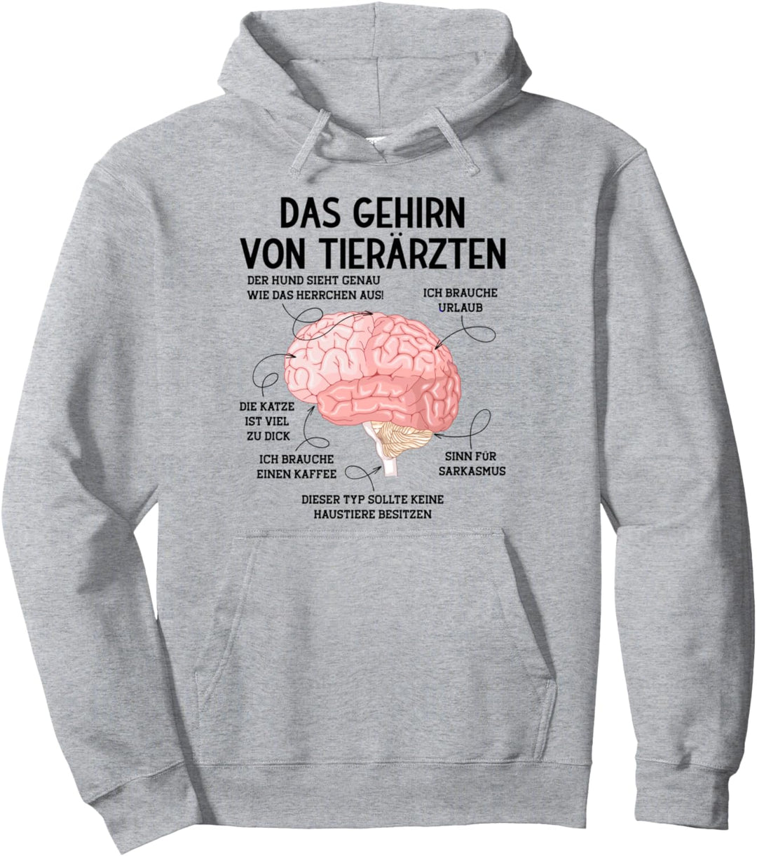 Gehirn Tierarzt Tierärztin Geschenk Lustiger Spruch Sprüche Pullover Hoodie