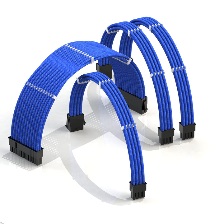 LINKUP - AVA 50cm PSU Kabelverlängerung Ummantelt GPU Nach Mass PC Stromversorgung mit Kamm-Kit | 1x