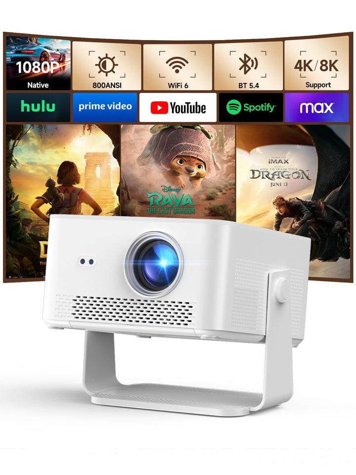 【Android 14 &amp; 800 ANSI】 Magcubic Mini Beamer 4K 8K Unterstützt, Smart Projektor Native 1080P mit WiF