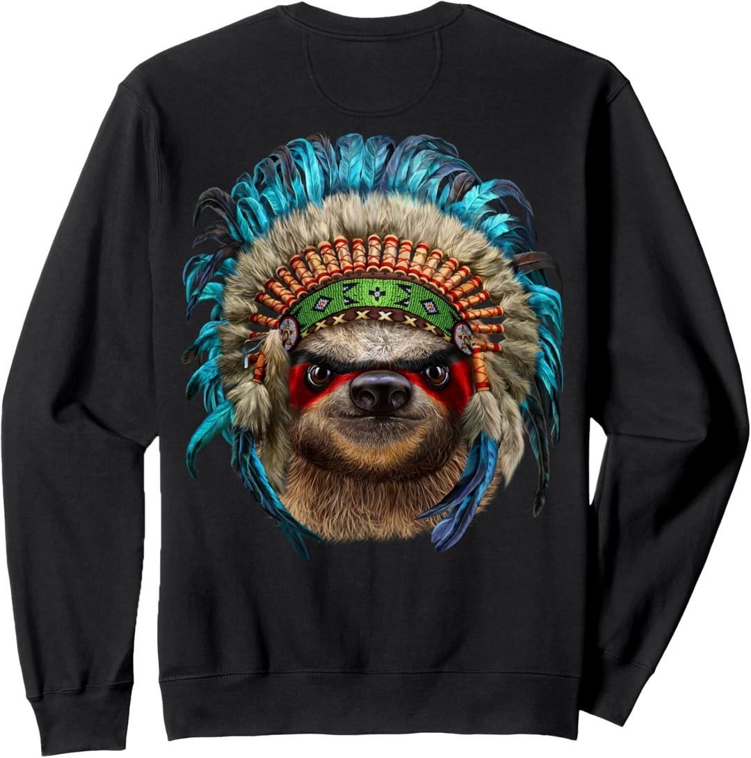 Faultier mit indischem Kopfschmuck Sweatshirt
