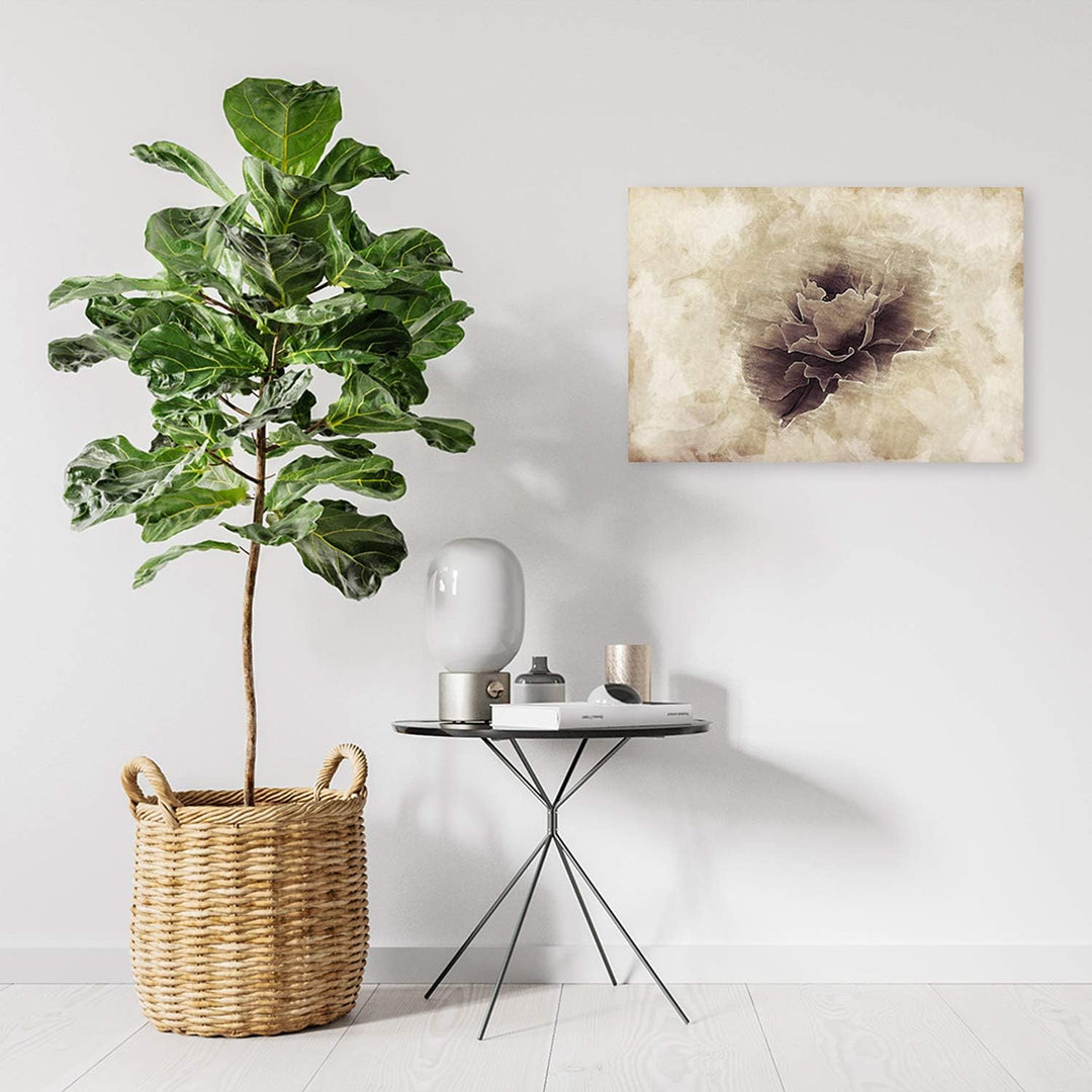 Feeby Bild auf Leinwand abstrakt Kunstdruck modern Blume Braun 80x60 cm Leinwandbild 80x60 cm Braun_