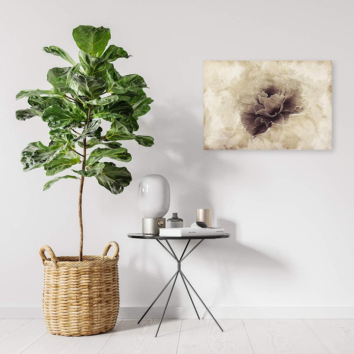 Feeby Bild auf Leinwand abstrakt Kunstdruck modern Blume Braun 80x60 cm Leinwandbild 80x60 cm Braun_