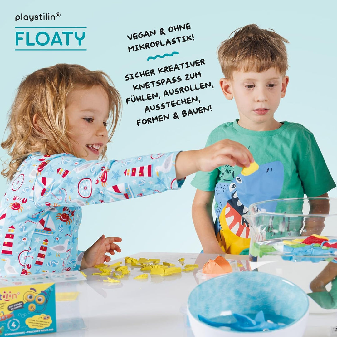 Playstilin Floaty - Original Schwimmknete, im Wasser spielbare, vegane Kinderknete, kreatives Plasti