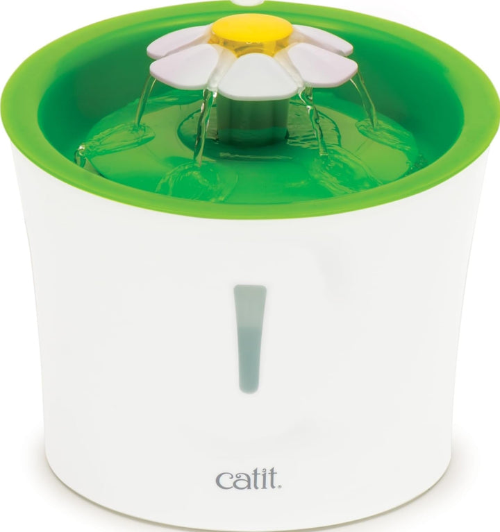 Catit Flower Fountain, Blumentrinkbrunnen für Katzen, 3L, weiss/grün, 1 Stück (1er Pack), 1 Stück (1