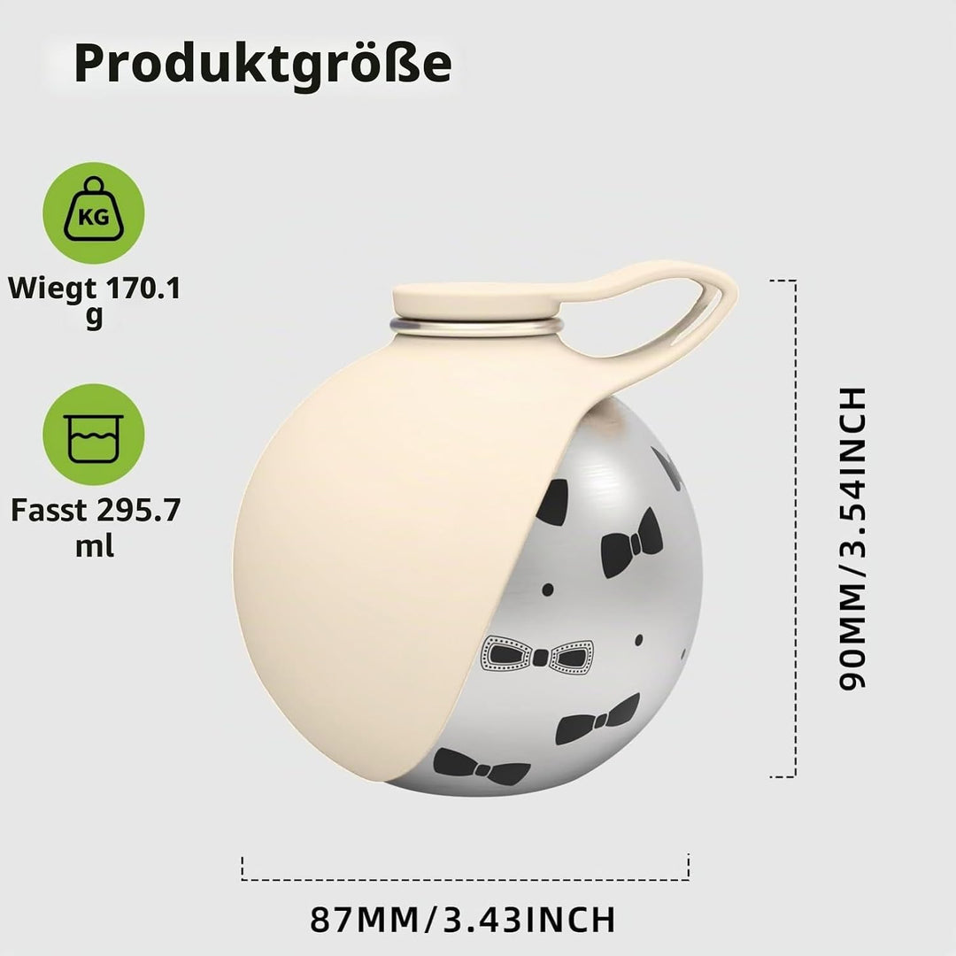 Trinkflasche Hunde für Unterwegs, 285ML Edelstahl Hundetrinkflasche mit Silikonnapf, Auslaufsichere