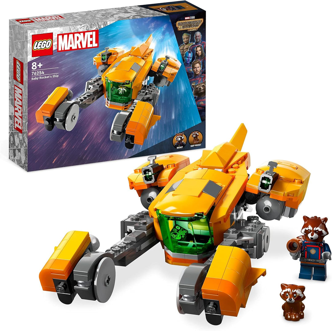 LEGO 76254 Marvel Baby Rockets Schiff, Guardians of The Galaxy Volume 3 BAU-Spielzeug für Kinder mit