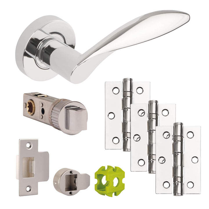 Jigtech JTB72000 Cresta Türriegel, poliertes Chrom Poliertes Chrom Passage, Poliertes Chrom Passage