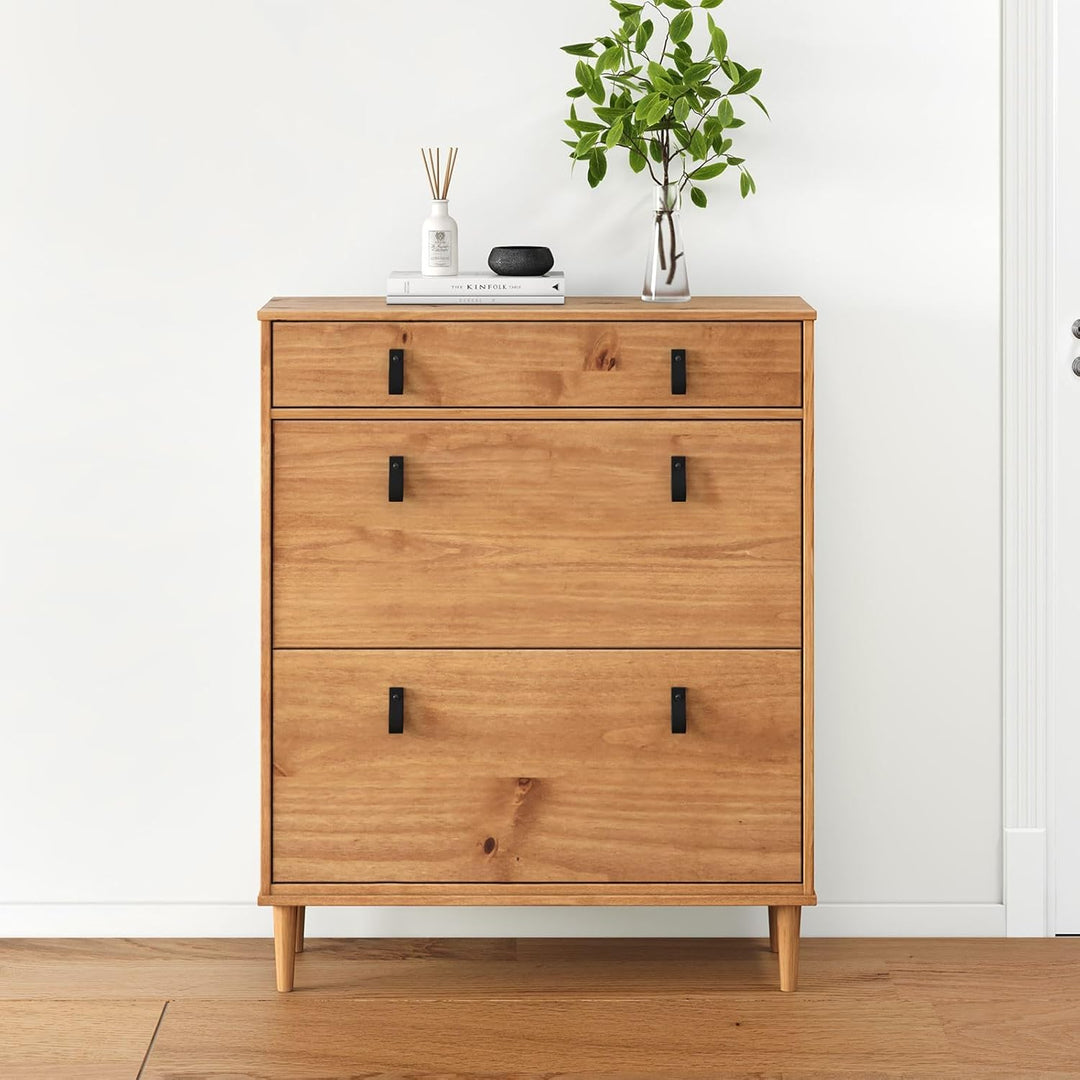 IDIMEX Schuhkipper MIKKA 2 Klappen 1 Schublade - eichefarben, schmaler Schuhschrank, Schuhaufbewahru