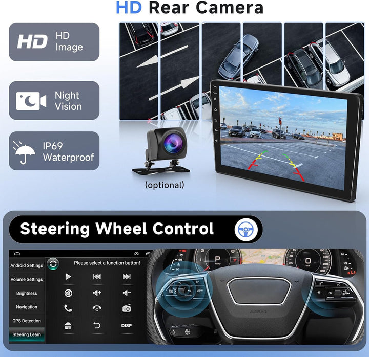 Podofo Carplay Autoradio für Citroen C1/Toyota Aygo/Peugeot 107, Android HiFi Android Auto 10" Touch