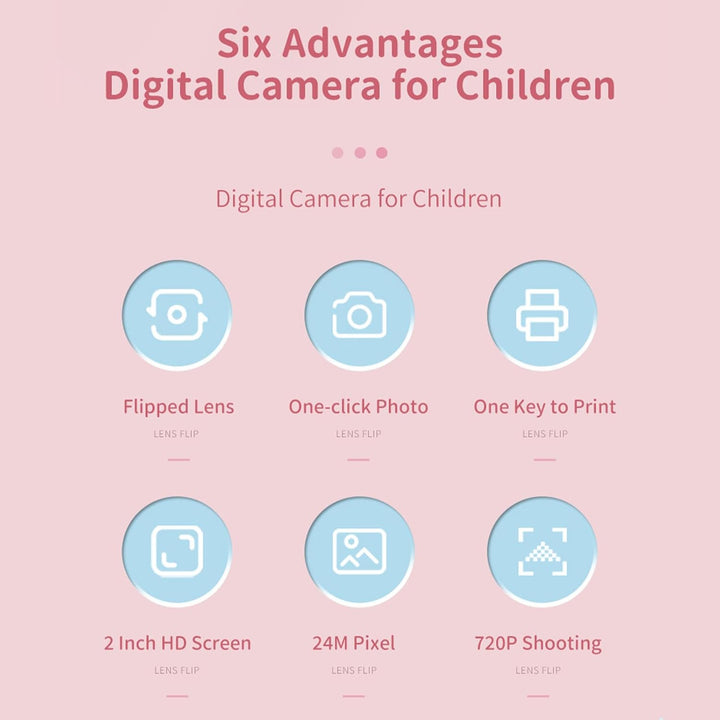 Sofortbildkamera für Kinder, Digitalkamera für Kinder, 1080P 44 MP Videokamera, Tragbarer Thermodruc