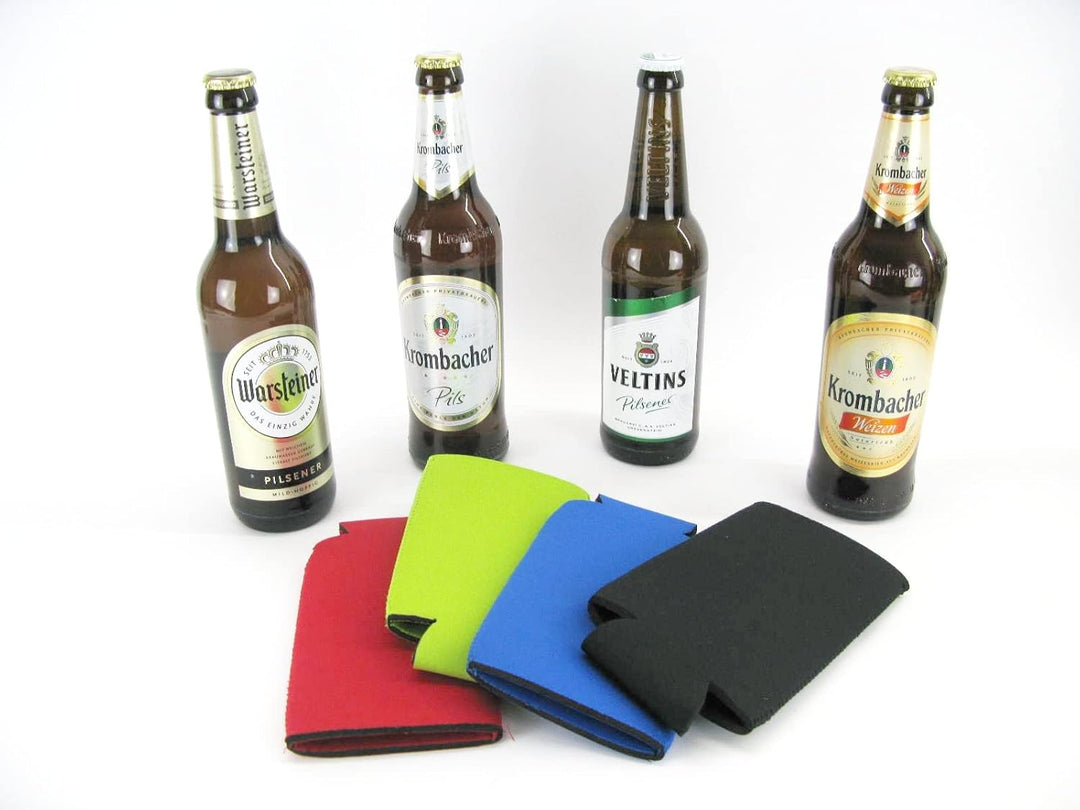 4x Bierkühler für 0,5L DIN Flaschen im buntem Mix. Getränkekühler- Flaschenkühler für alle genormten