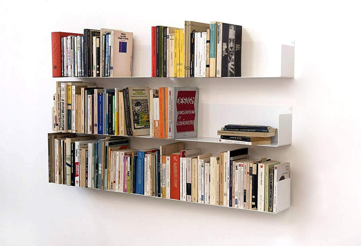 TEEbooks - CD und DVD Regal - 6er Set - Stahl - WEIss - 60x15x15cm Weiss Set mit 6 Regalen Einzigart