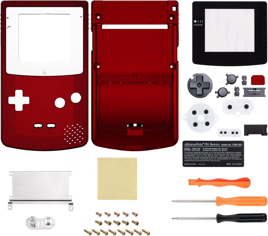 eXtremeRate IPS Ready Upgraded Case&Button für Gameboy Color, DIY-Ersatz Full Hülle Gehäuse Set für
