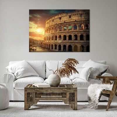 Bilder auf Leinwand 100x70cm Leinwandbild Coloseum Roma Architektur Italien Gross Wanddeko Bild Schl