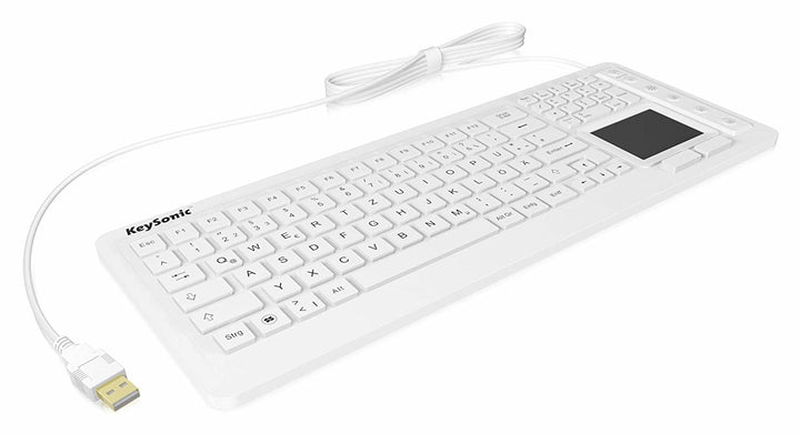 KeySonic KSK-6231 INEL (DE) Industrie Tastatur, USB-kabelgebunden mit Touchpad, wasserdicht, staubdi