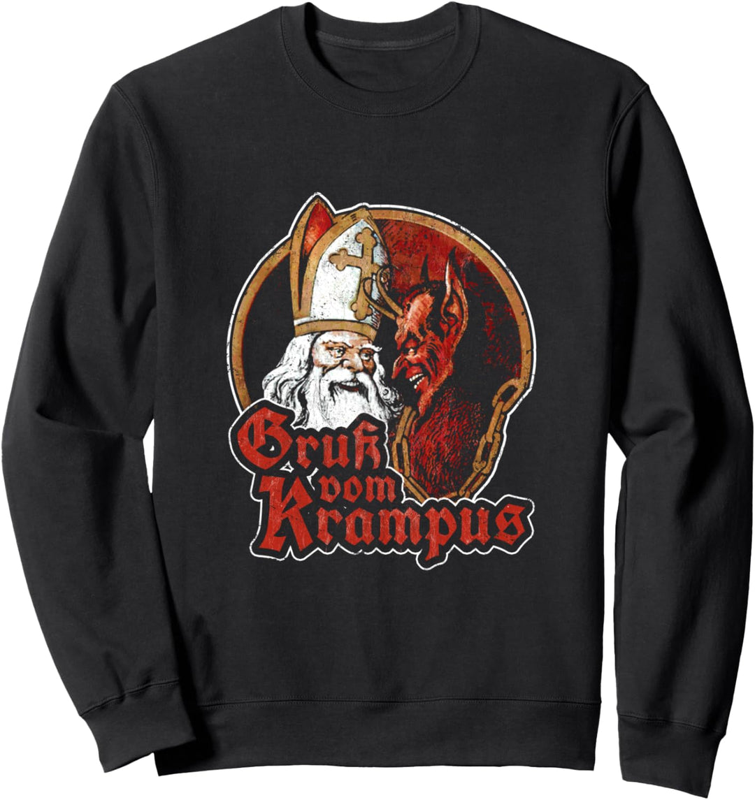 Gruss Vom Krampus Original Vintage Nikolaus Kramperl Krampus Sweatshirt
