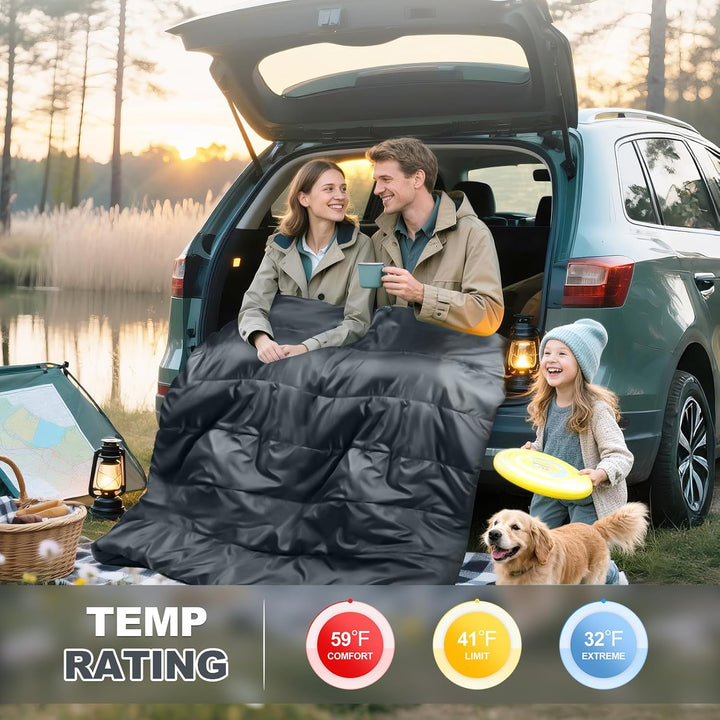 Baumwollflanell-Doppelschlafsack für Camping, Wandern oder Wandern. Queen Size 2 Person wasserdichte