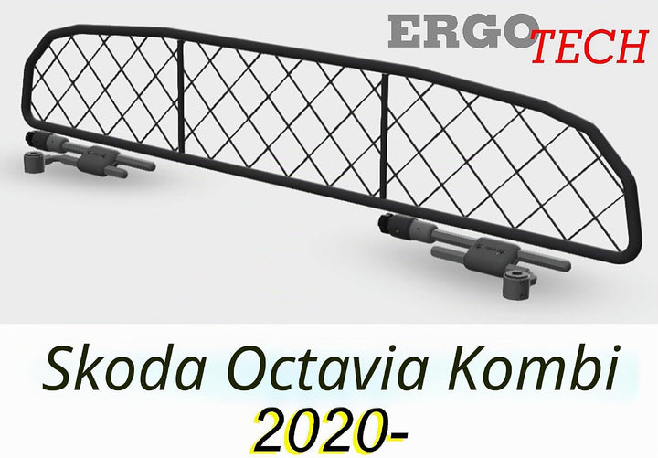 ERGOTECH Trennnetz Trenngitter für Skoda Octavia Combi (ab BJ 2020) RDA65-XXS16, für Hunde und Gepäc