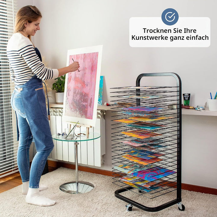 Trockengestell | Trockenwagen Für Bilder Und Kunst | Bilder Trockengestell Und Bildertrocknungswagen