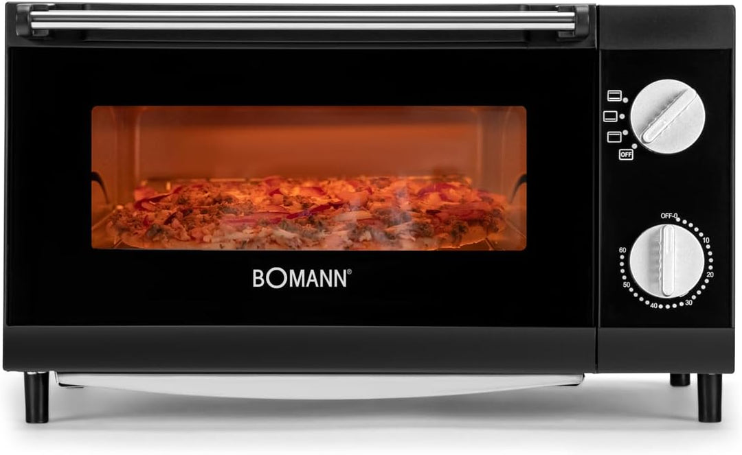Bomann MPO 622461 CB Multi-Pizzaofen, Ober- und Unterhitze im Kombibetrieb möglich, Ca. 12 Liter Bac
