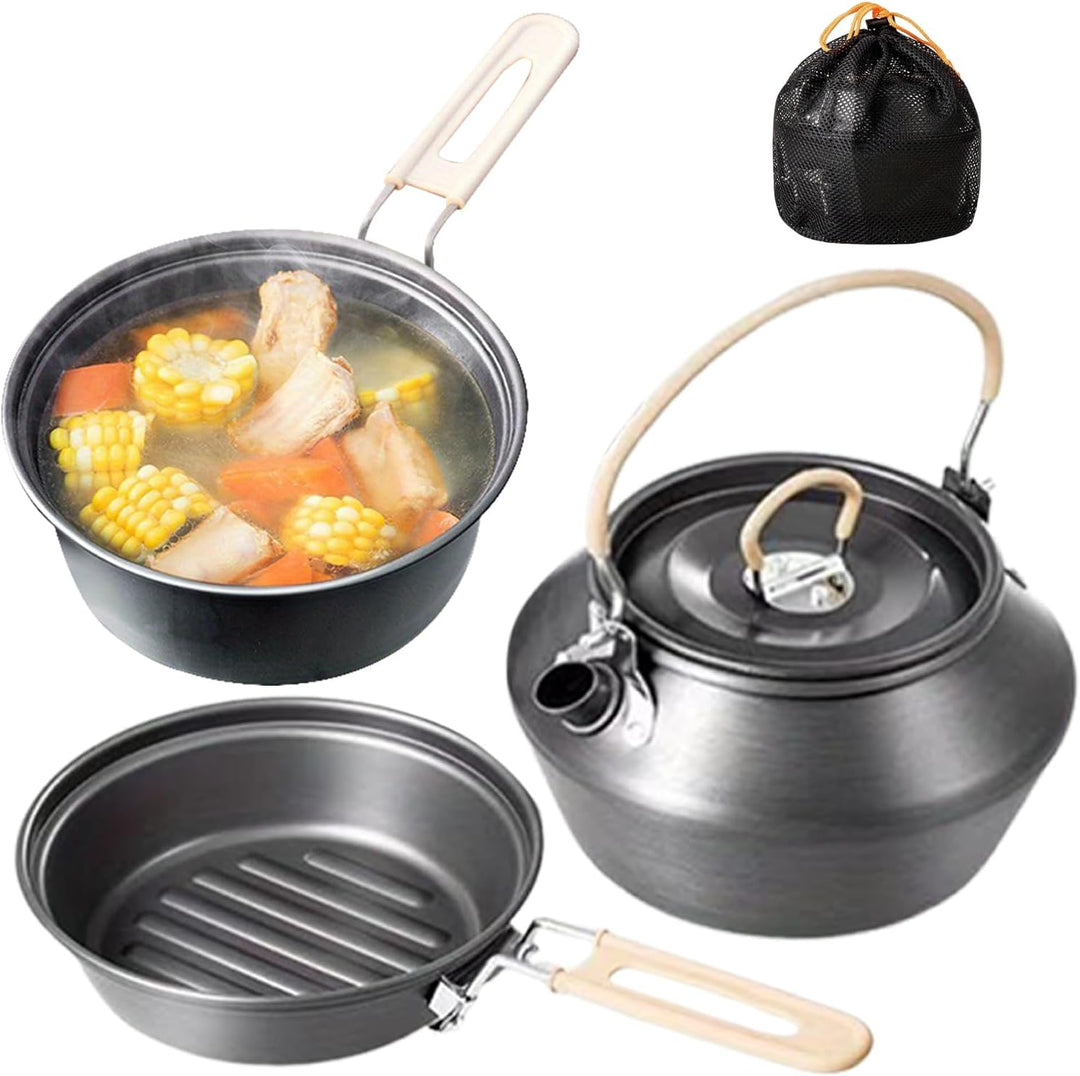 Camping-Kochgeschirr-Set, Camping-Töpfe und Pfannenset zum Kochen, tragbares Kochgeschirr, Bratentöp