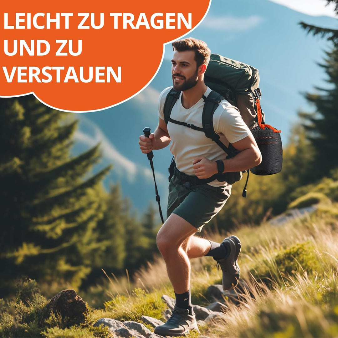 FUNYKICH 19 PCS Camping Geschirr Set, Camping Kochgeschirr Aluminium Pfanne Becher Herdplatte Reislö