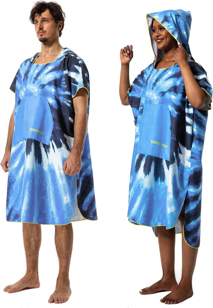 Winthome Poncho Schnelles Trocknen, Badeponcho Strand Umziehhilfe, Surf Poncho Leichtgewicht mit Tas