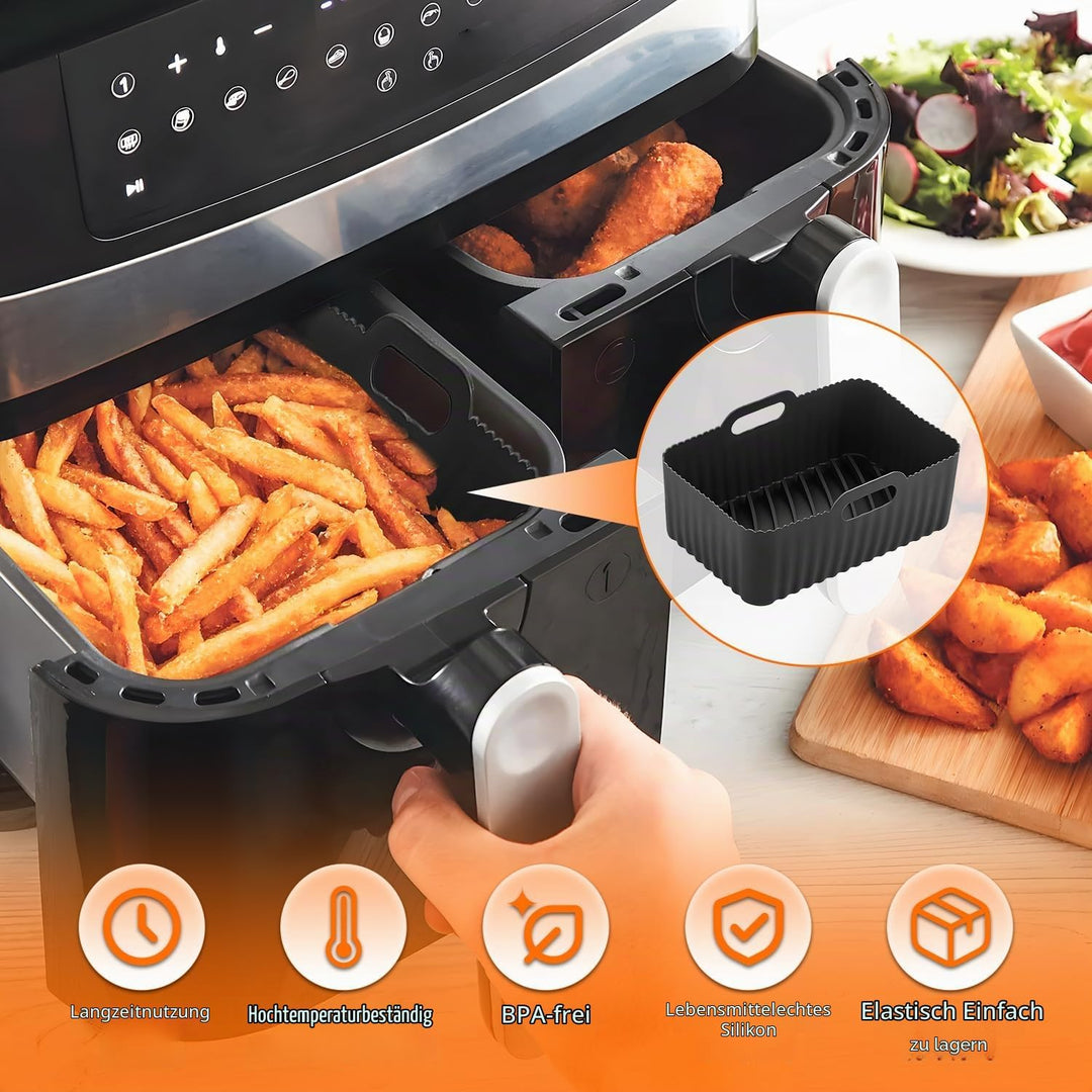 Silikonform Heissluftfritteuse Airfryer Zubehör für Ninja Foodi Max Dual Zone 9.5L Zubehör Heissluft