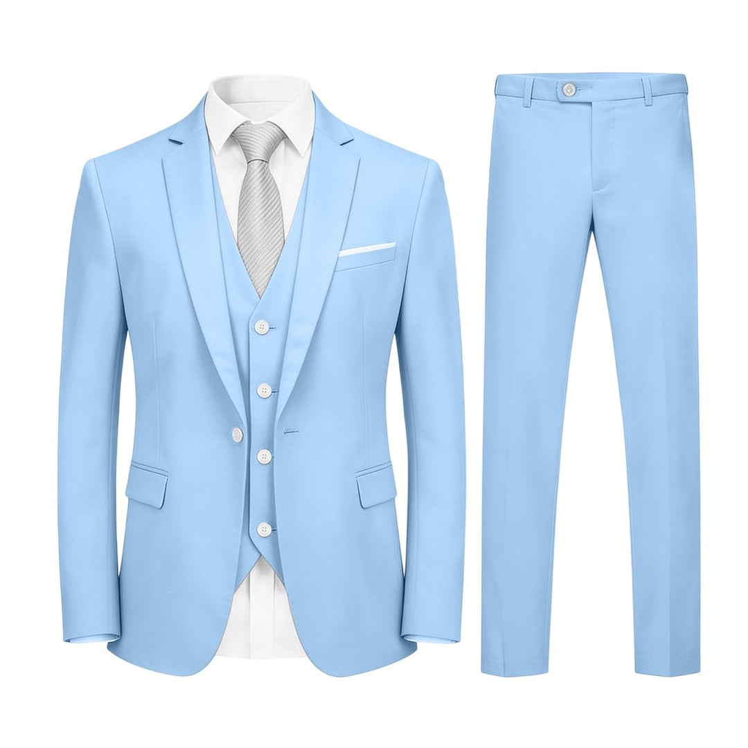 YOUTHUP Herren Anzug Slim Fit 3 Teilig Anzüge für Hochzeit Business Herrenanzug Sakko Anzughose West