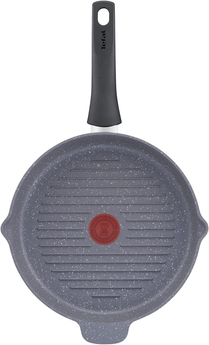 Tefal Natural On Induction G2801902 Grillpfanne, antihaftbeschichtet, 26 cm, Dunkelgrau