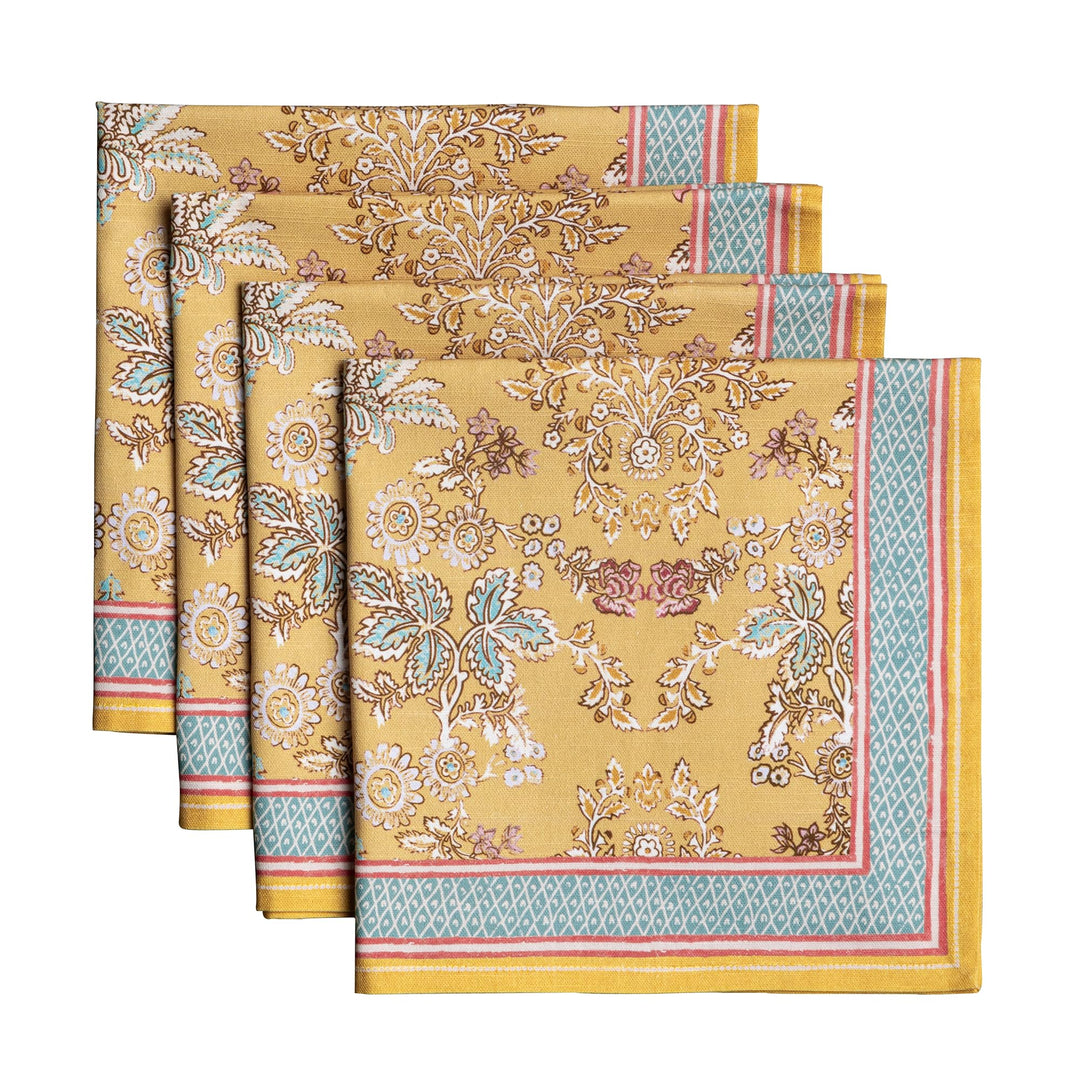 Maison d'Hermine Stoffservietten, 4er-Set, 100% Baumwolle, wiederverwendbar, quadratisch, waschbar,