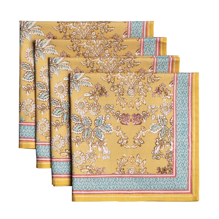 Maison d'Hermine Stoffservietten, 4er-Set, 100% Baumwolle, wiederverwendbar, quadratisch, waschbar,