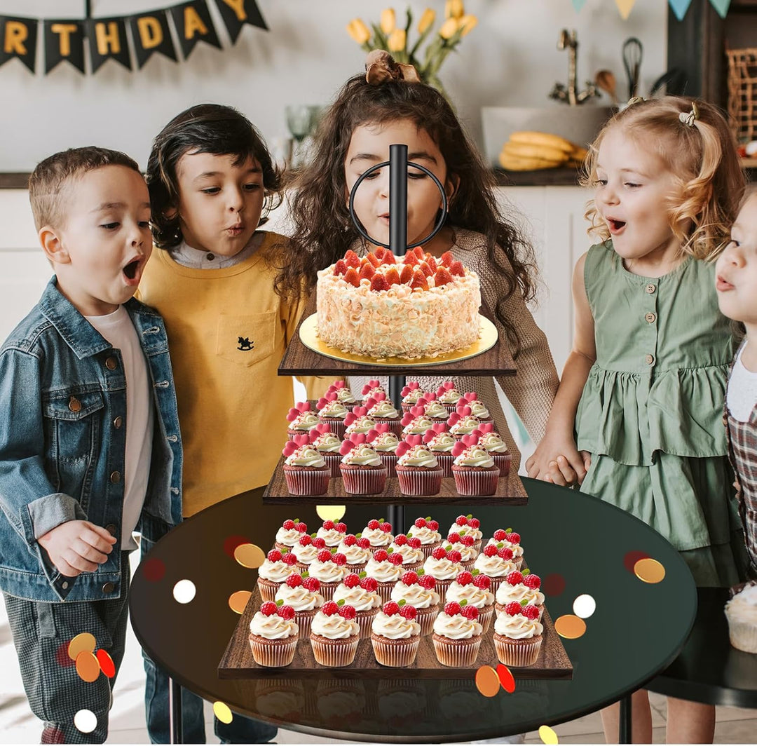 Kuchen und Cupcake Ständer aus Holz, Etagere für Desserts, Donuts, Kekse, Macarons, Obst, Hochzeit G