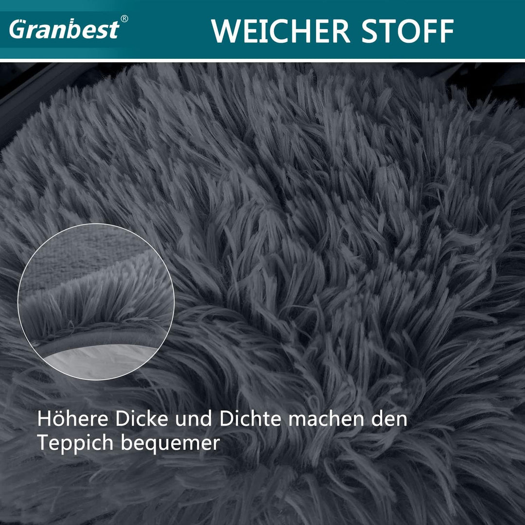 Granbest Shaggy Teppich Hochflor Langflor Teppiche für Wohnzimmer Moderner Flauschiger Kurzflor Tepp