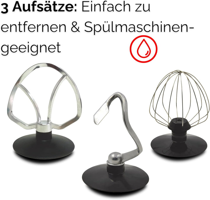 Elektrische Küchenmaschine Rührgeräte & Mixer Knetmaschine zum Backen Teigmaschine Schneebesen Rühr-