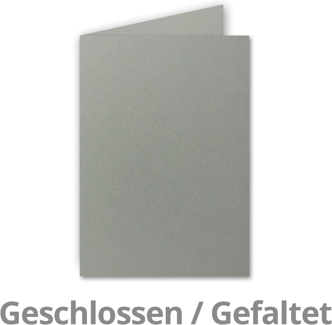 75x Faltkarten SET DIN A6/C6 mit Brief-Umschlägen in Graphit/Dunkel-Grau - inklusive Einleger - 14,8