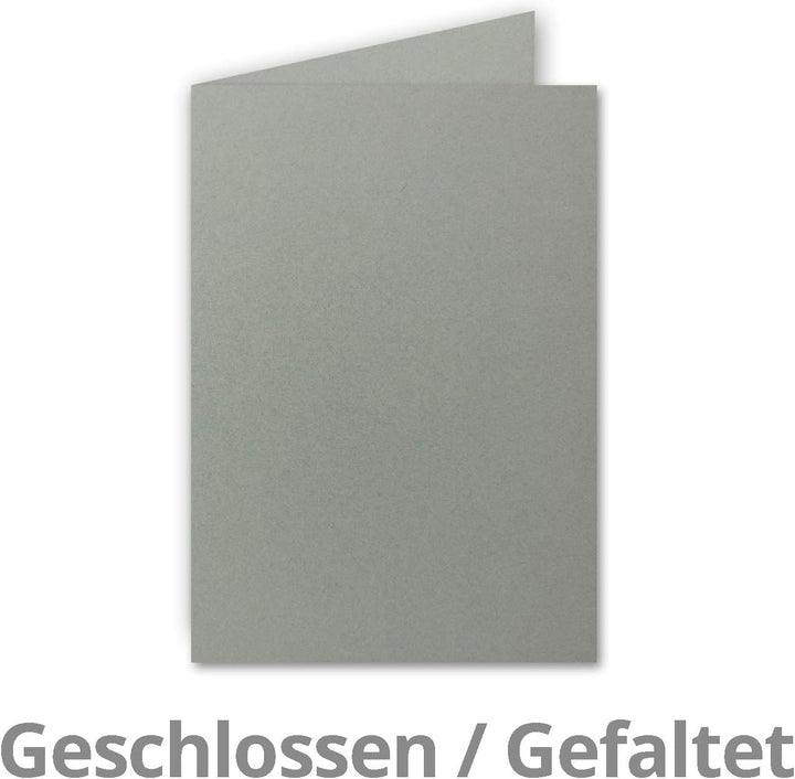 75x Faltkarten SET DIN A6/C6 mit Brief-Umschlägen in Graphit/Dunkel-Grau - inklusive Einleger - 14,8