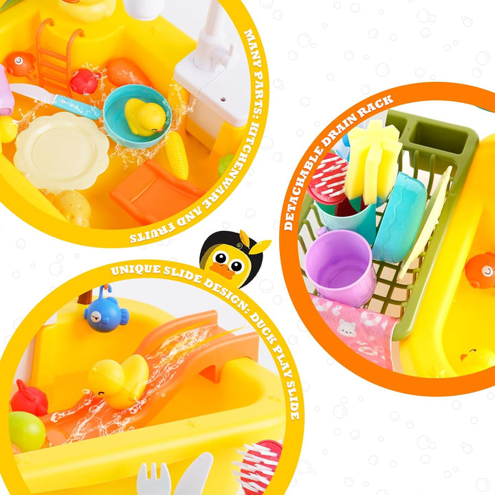 Wasserspielzeug Kinder Outdoor, Küchenspülbecken Spielset fliessendem Wasser | Geschirrspülbecken-Sp