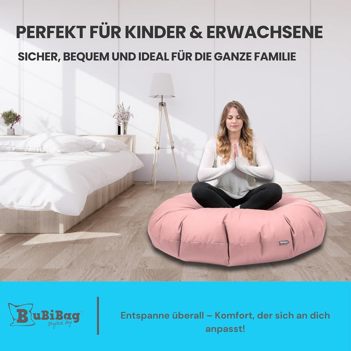 BuBiBag 2in1 Sitzsack L - XXL mit Füllung für Kinder &amp; Erwachsene, Gaming Beanbag &amp; Bodenkissen für
