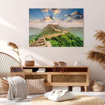 Bilder auf Leinwand 100x70cm Leinwandbild Wand Berg asiatisch china Gross Wanddeko Bild Schlafzimmer