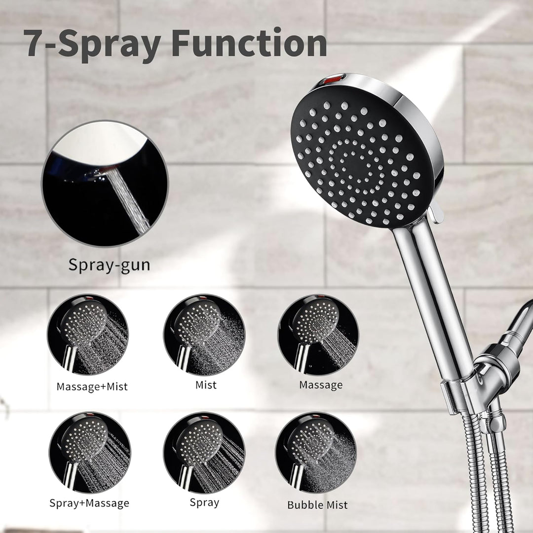 Duschkopf mit Filter 6+1 Strahlarten Duschkopf mit Schlauch Duschbrause Shower Head Wassersparend Ho